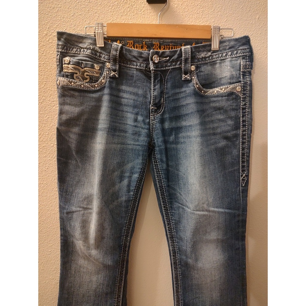 Rock Revival Jeans Women's Size 20 Sapphire Boot Embellished Mid Rise